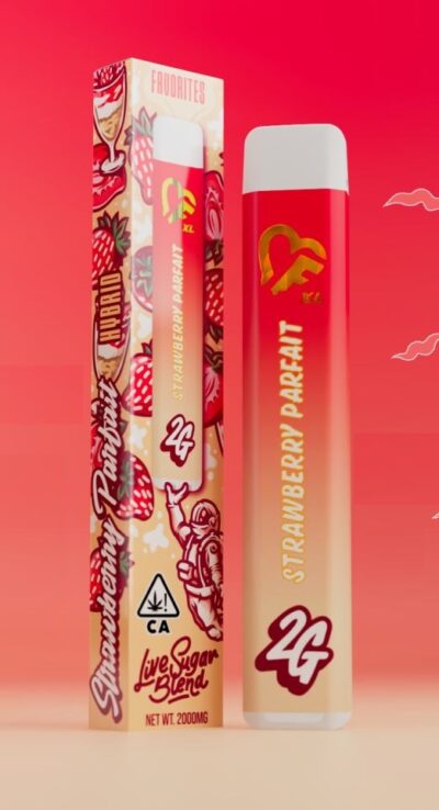 Strawberry Parfait Liquid Diamonds Disposable Vape by Favorites – Creamy Strawberry Dessert THC Vape Flavor